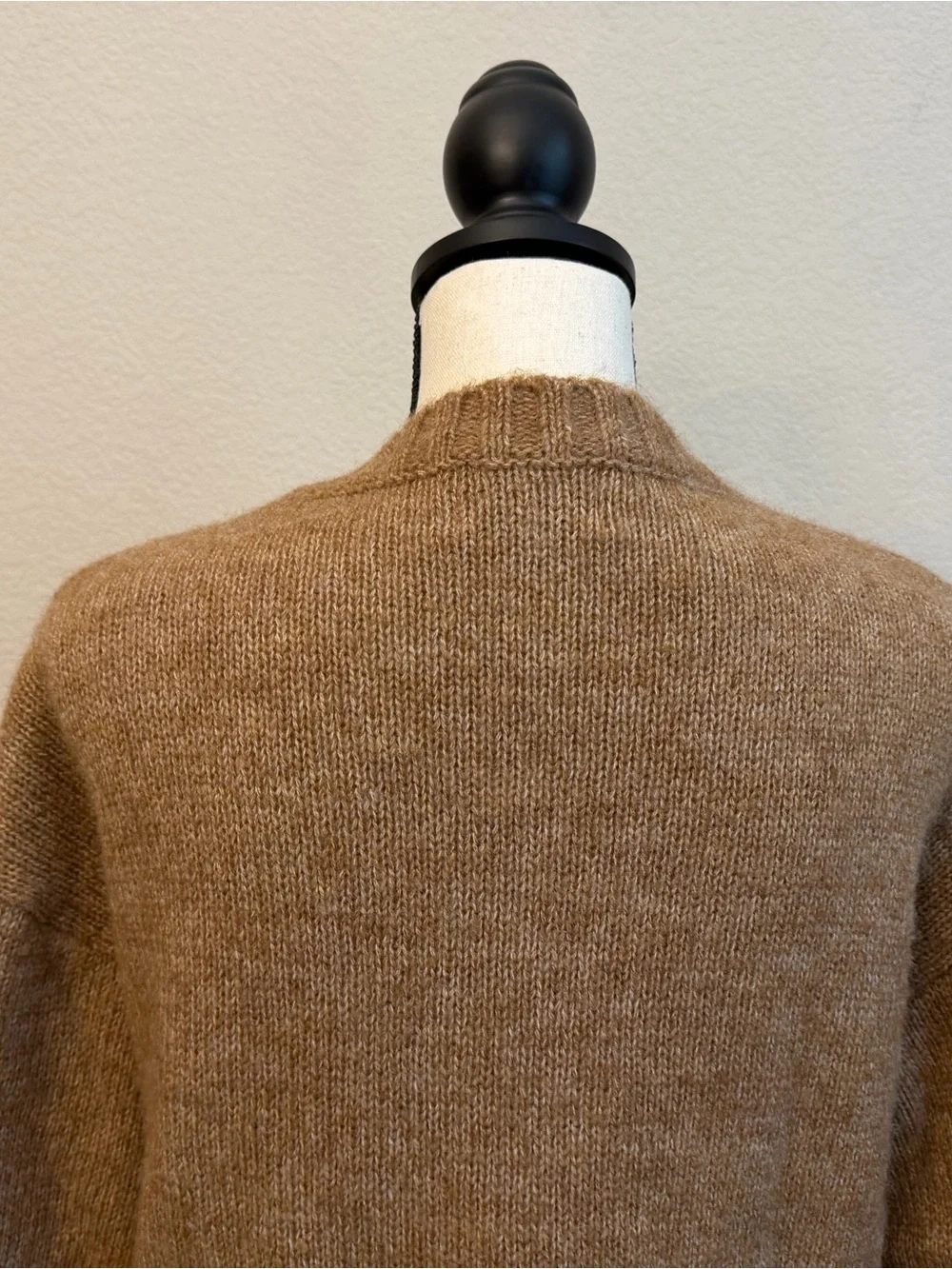 Old Navy Brown Horse Intarsia V-Neck Button Cardigan oversized Sz S Wool Blend